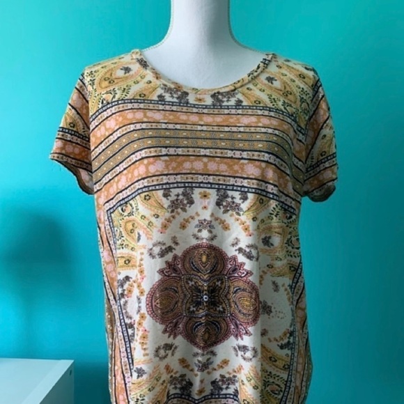 Lucky Brand Women’s Shirt Boho Tee Small Blouse - Picture 2 of 2